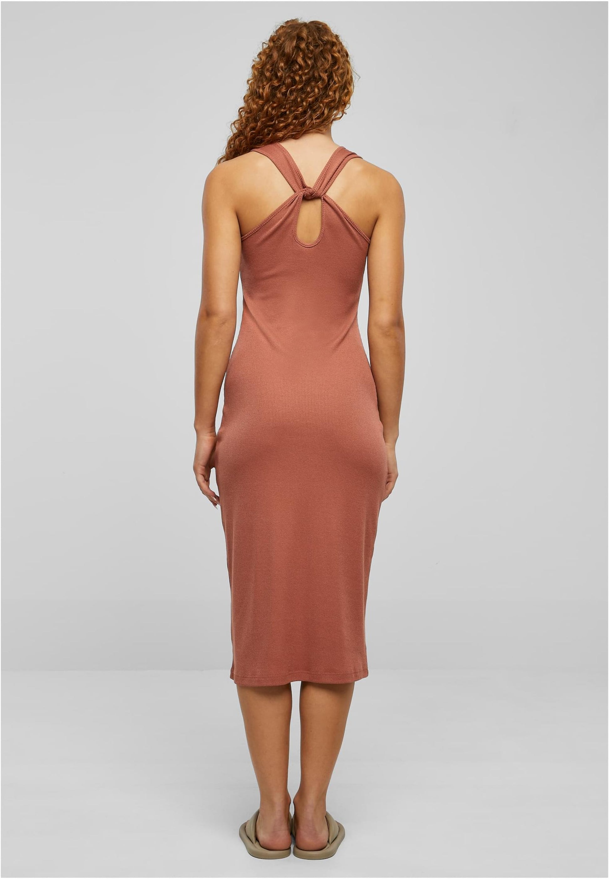 URBAN CLASSICS Midi Jurken Jurk Dames Roestrood