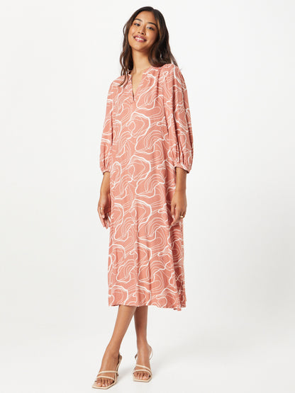 Kaffe Midi Jurken Jurk Cajsa Dames Pastelrood