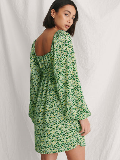 NA-KD Mini Jurken Jurk Dames Pastelgroen / Donkergroen