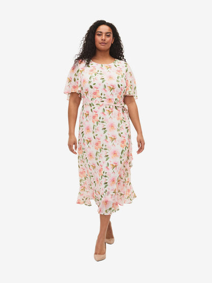 Zizzi Maxi Jurken Jurk NICOLE Dames Rosa