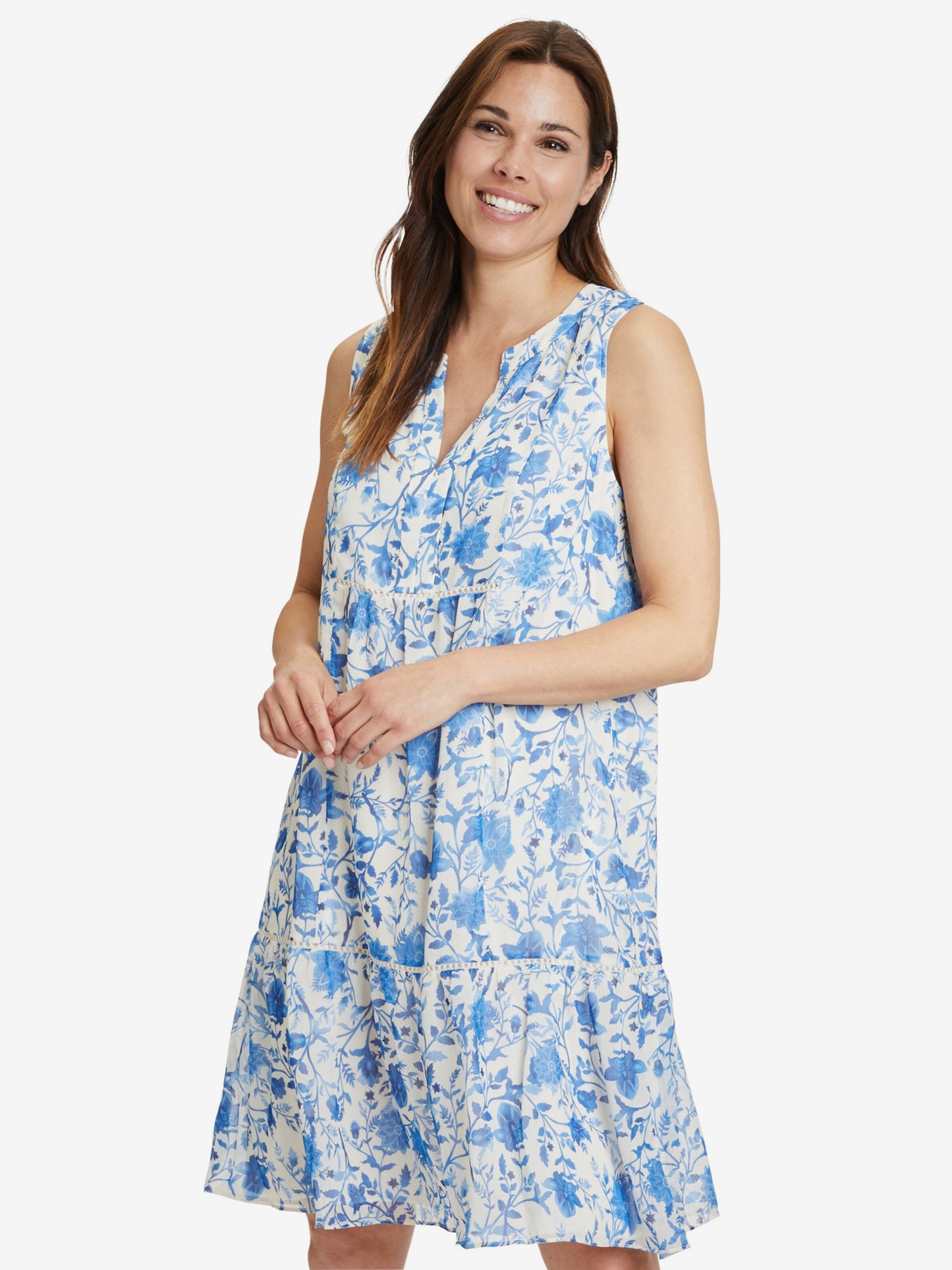 Vera Mont Zomerjurken Zomerjurk Dames Blauw / Wit