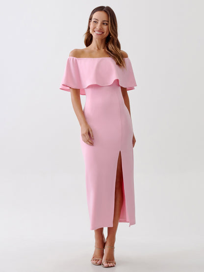 Tussah Midi Jurken Jurk ELLY Dames Pink