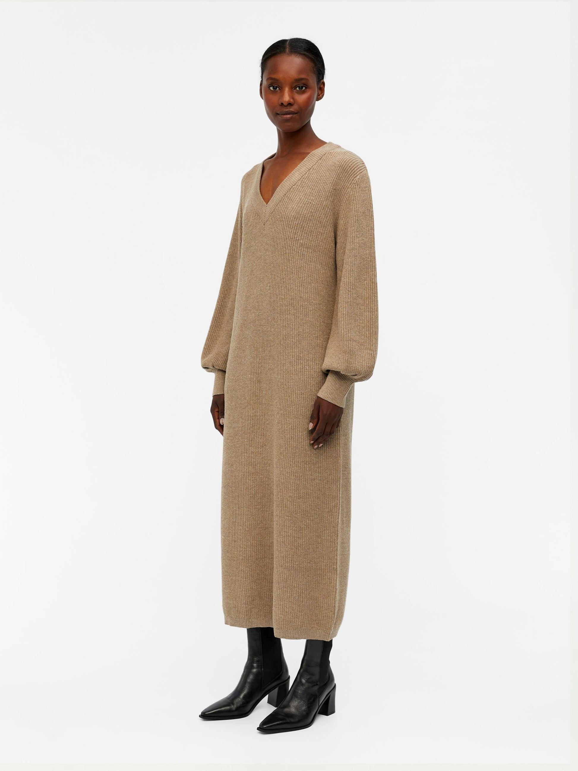 Object Midi Jurken Jurk Malena Dames Lichtbruin