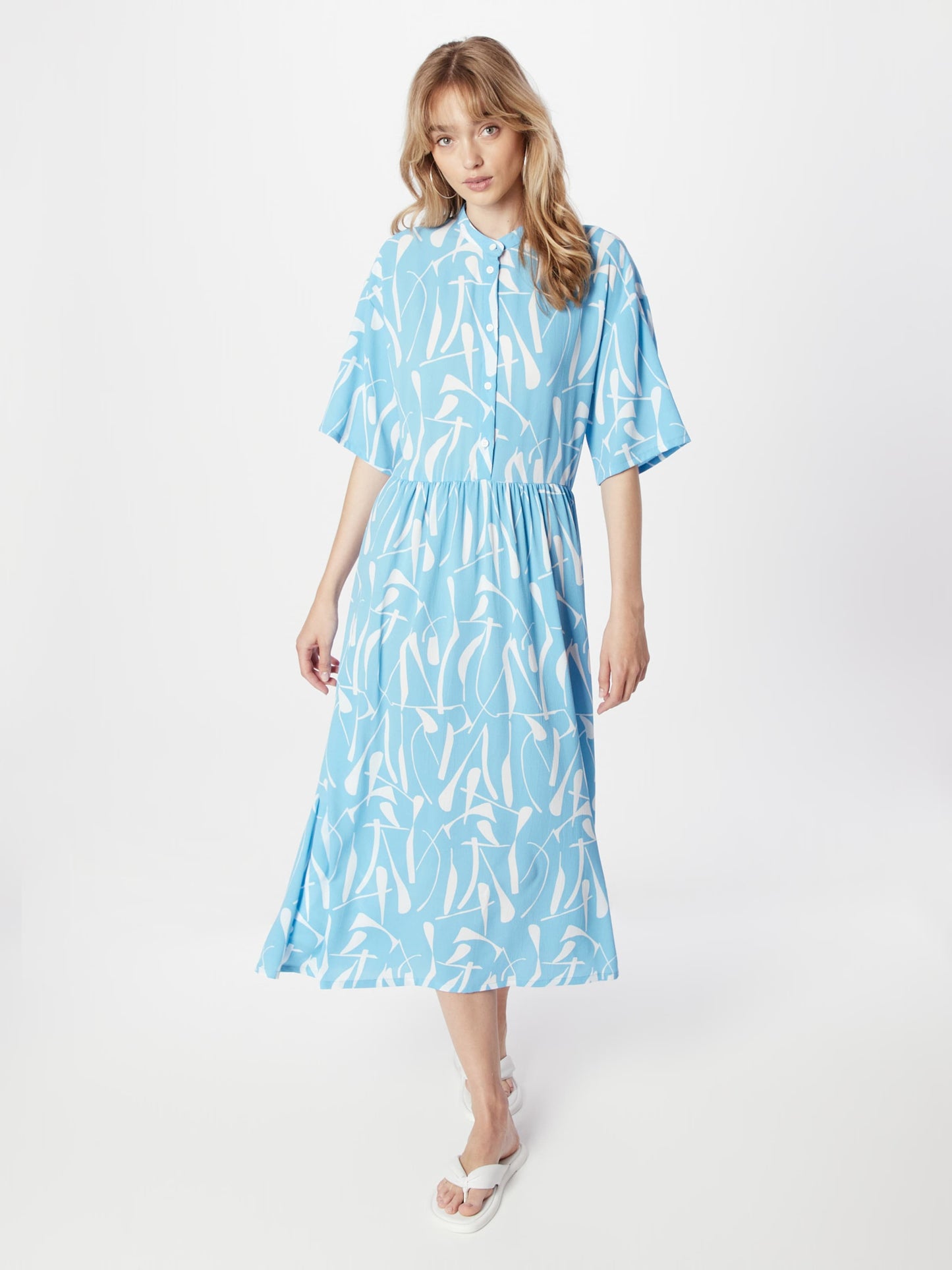 Monki Blousejurken Blousejurk Dames Lichtblauw