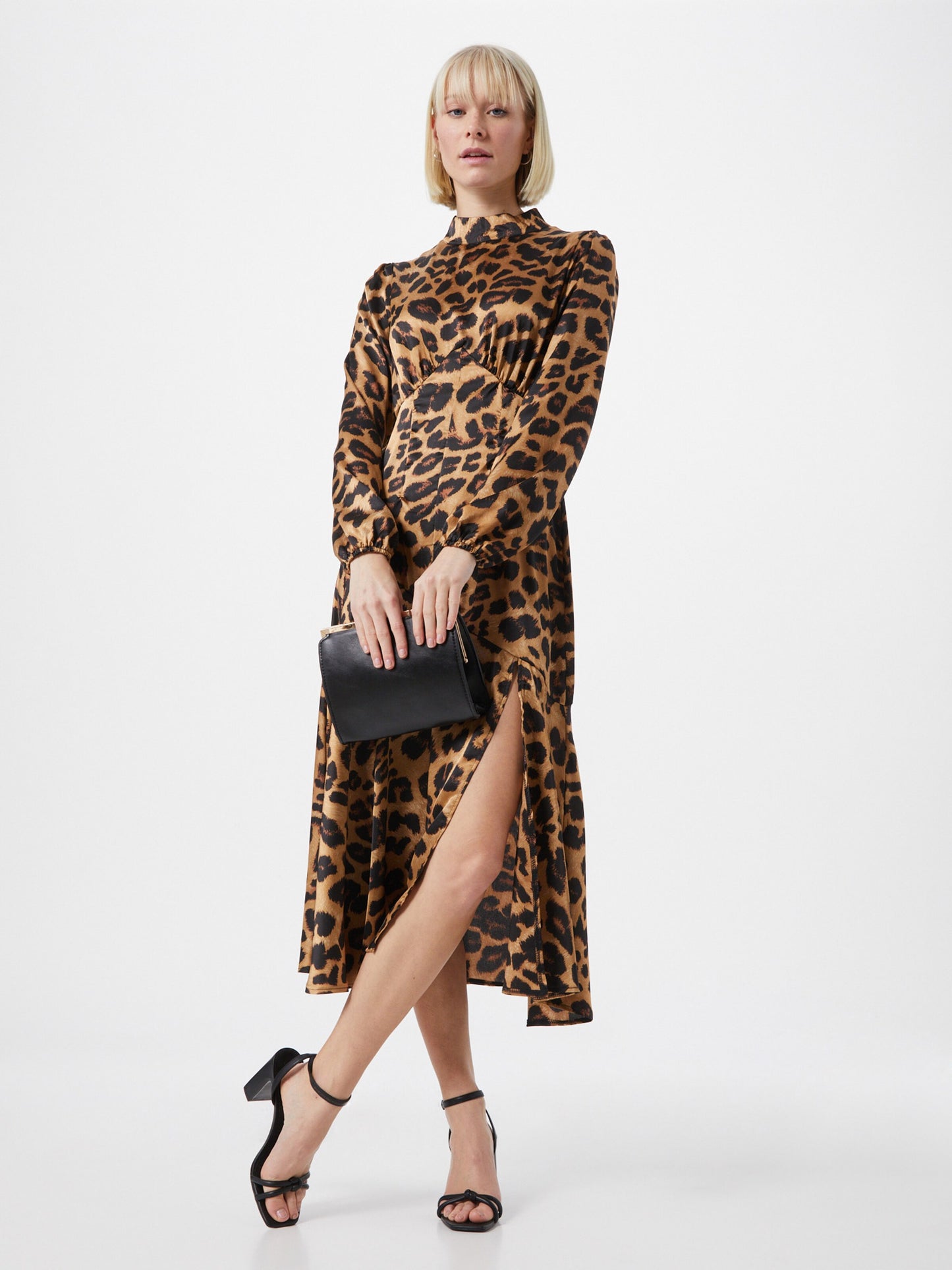 AX Paris Midi Jurken Jurk Dames Bruin / Lichtbruin