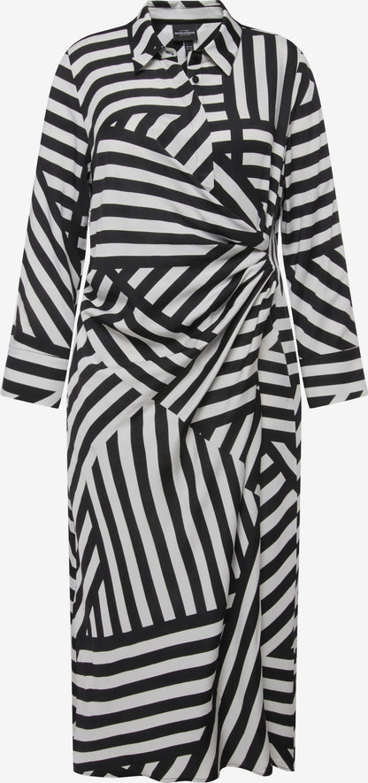 Ulla Popken Blousejurken Blousejurk Dames Zwart / Wit