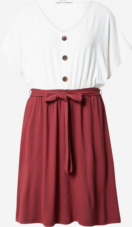 About You Mini Jurken Jurk Helga Dames Roestrood / Wit