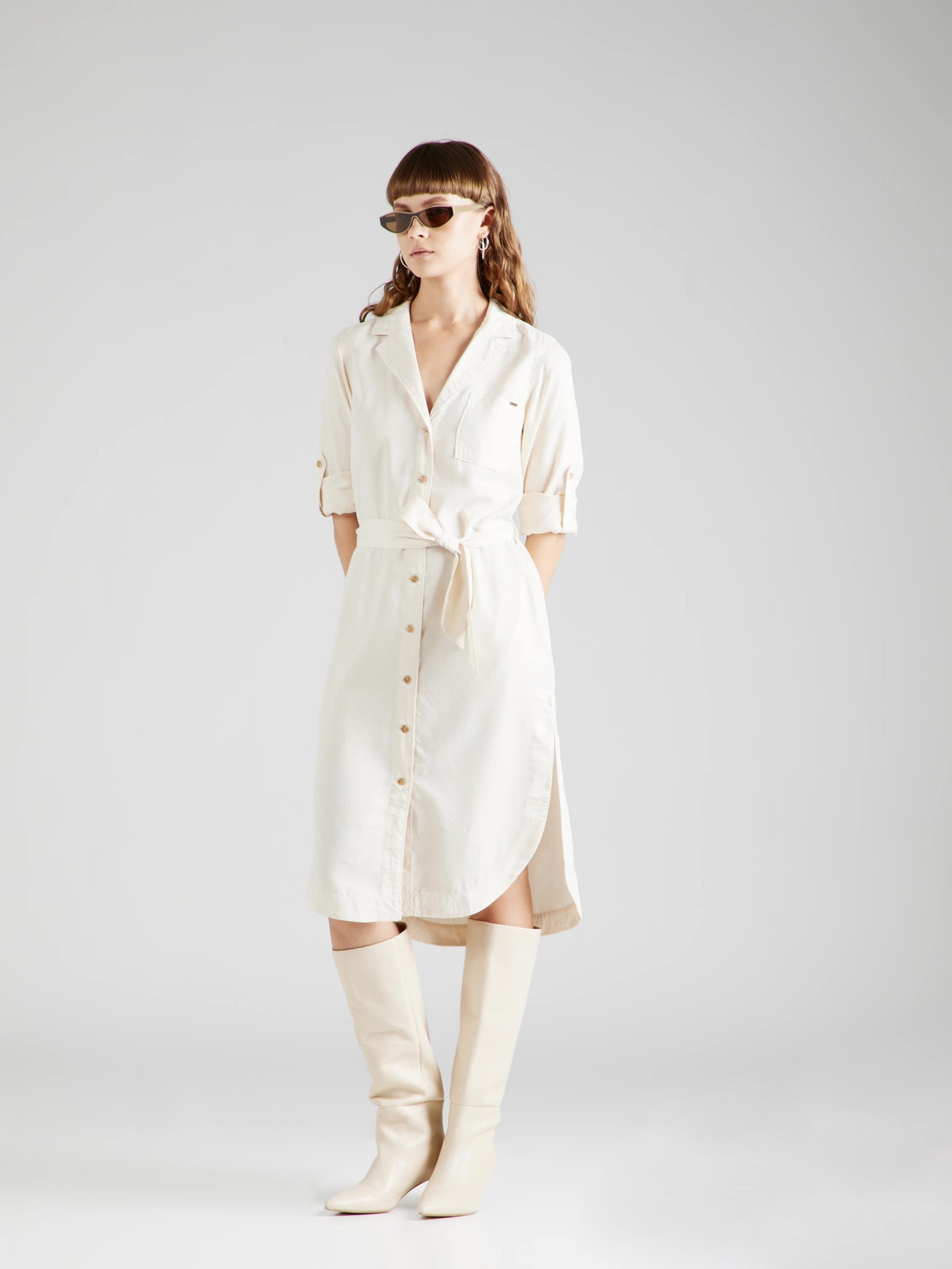 Pepe Jeans Blousejurken Blousejurk EDAN Dames Ivoor