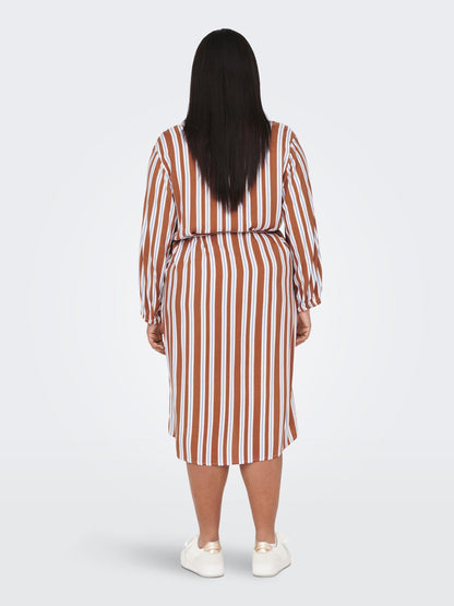 ONLY CARMAKOMA Blousejurken Blousejurk Dames Karamel