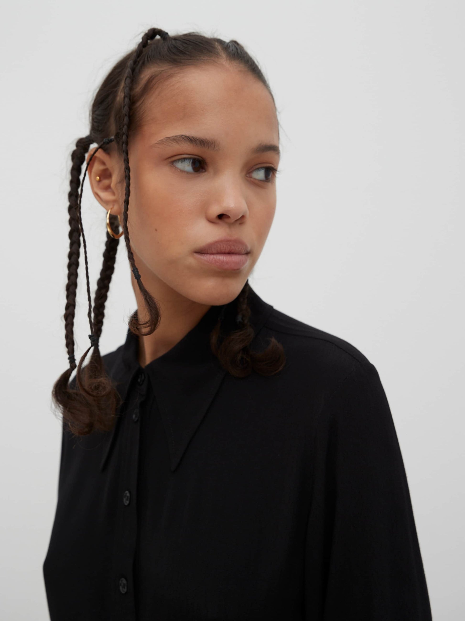 EDITED Maxi Jurken Blousejurk Derya Dames Zwart
