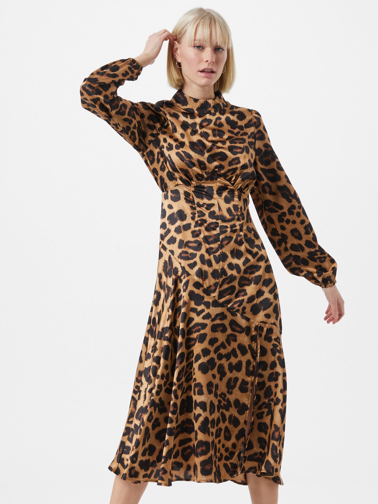 AX Paris Midi Jurken Jurk Dames Bruin / Lichtbruin