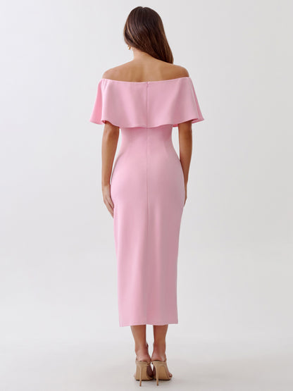 Tussah Midi Jurken Jurk ELLY Dames Pink