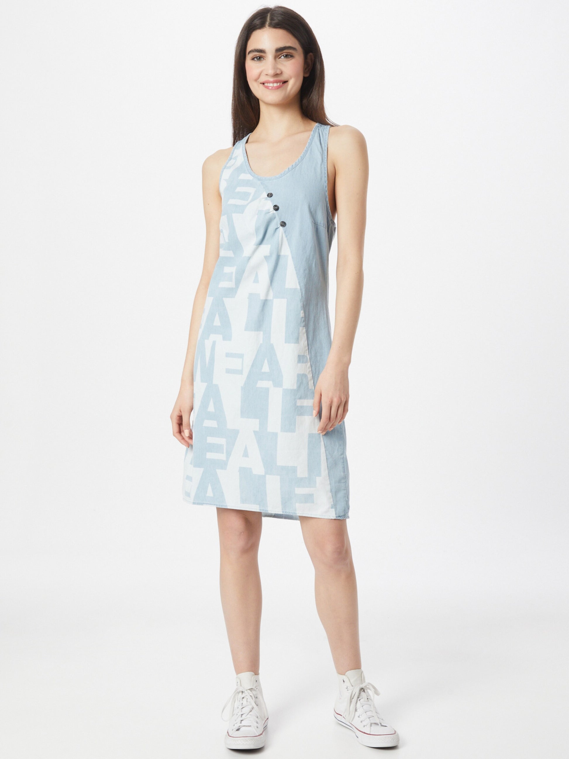  Mini Jurken Loosefit Jurk CameronAK Dames Lichtblauw / Wit