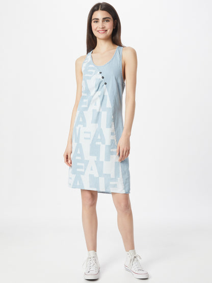  Mini Jurken Loosefit Jurk CameronAK Dames Lichtblauw / Wit