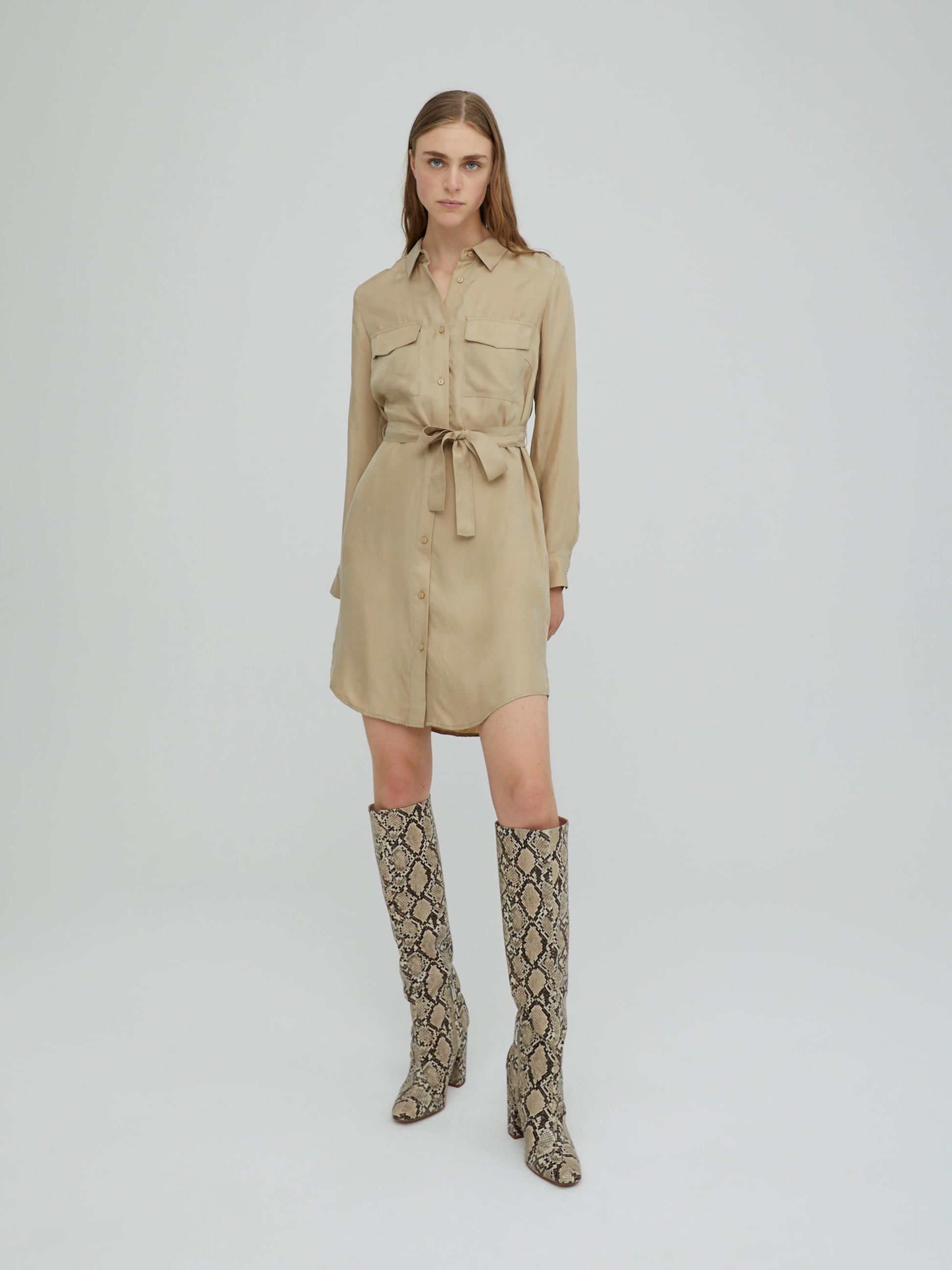 EDITED Blousejurken Blousejurk Farha Dames Beige