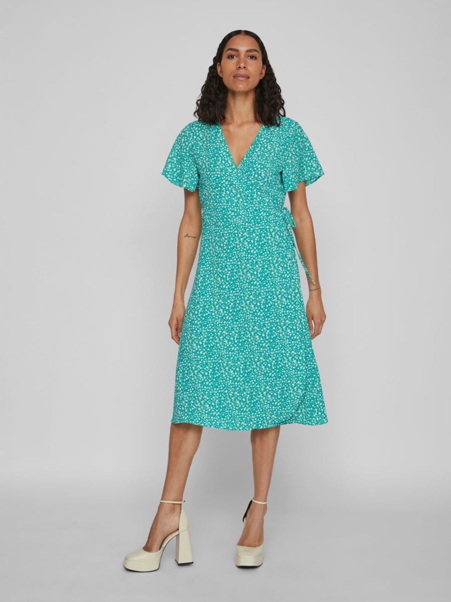 Vila Midi Jurken Jurk Dames Groen / Jade Groen