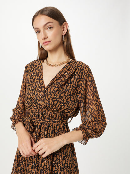  Midi Jurken Jurk Kia Dames Donkerbeige