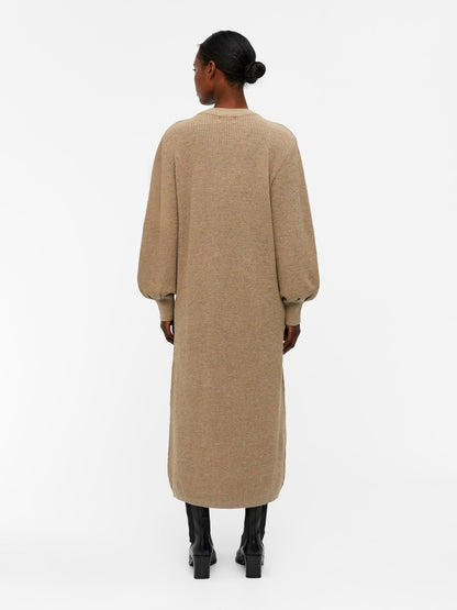 Object Midi Jurken Jurk Malena Dames Lichtbruin