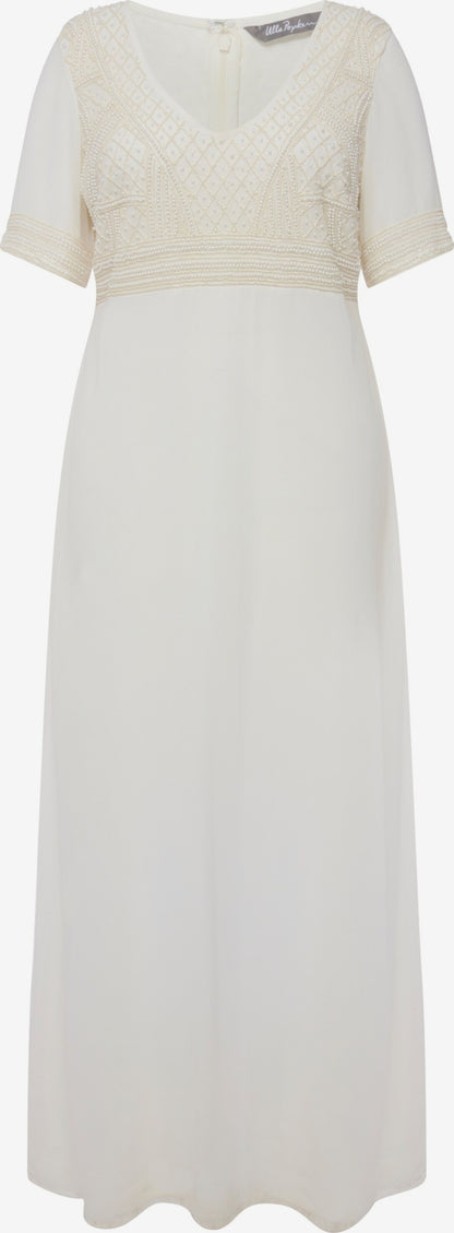 Ulla Popken Maxi Jurken Jurk Dames Offwhite