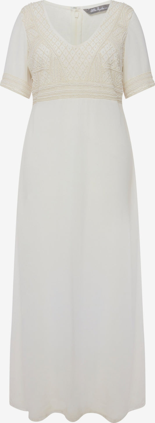 Ulla Popken Maxi Jurken Jurk Dames Offwhite