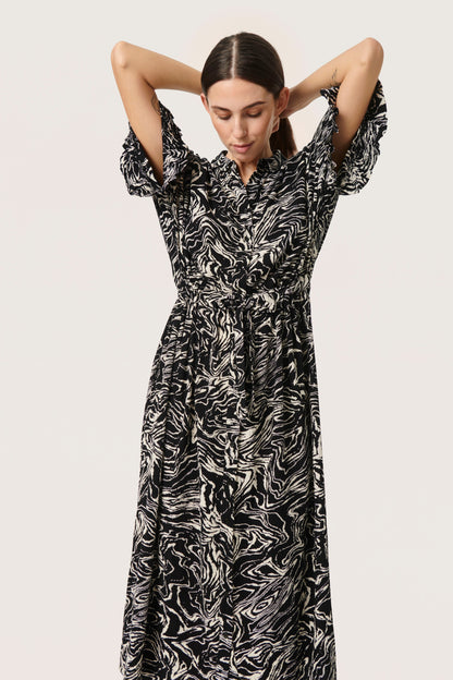 Soaked In Luxury Blousejurken Blousejurk Zaya Dames Zwart