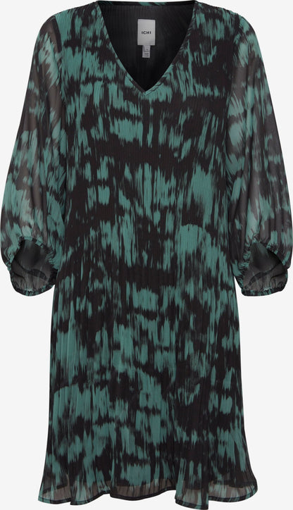 ICHI Zomerjurken Zomerjurk Dames Groen / Zwart