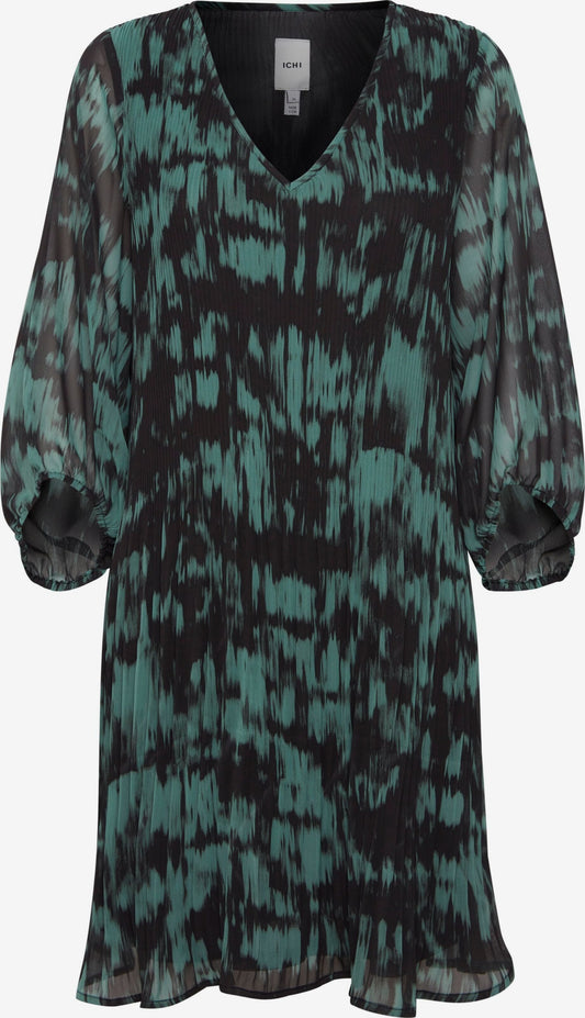 ICHI Zomerjurken Zomerjurk Dames Groen / Zwart