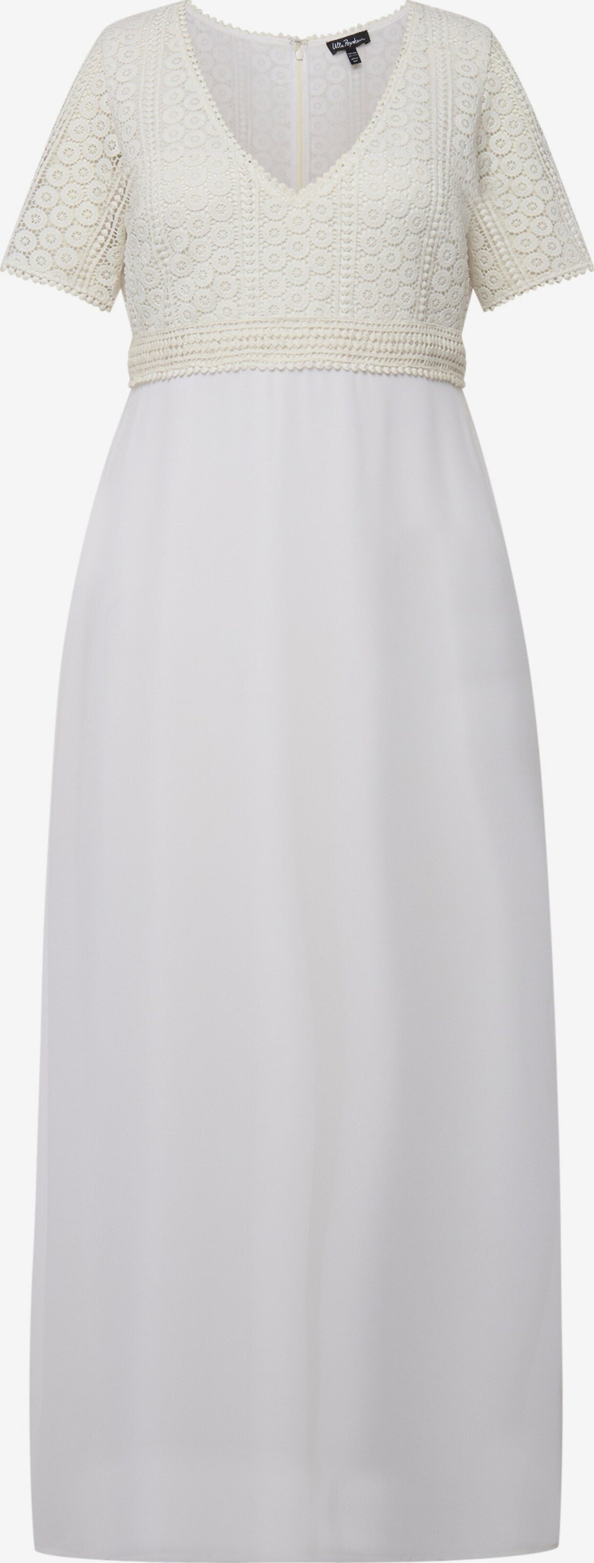 Ulla Popken Maxi Jurken Jurk Dames Offwhite / Eierschaal