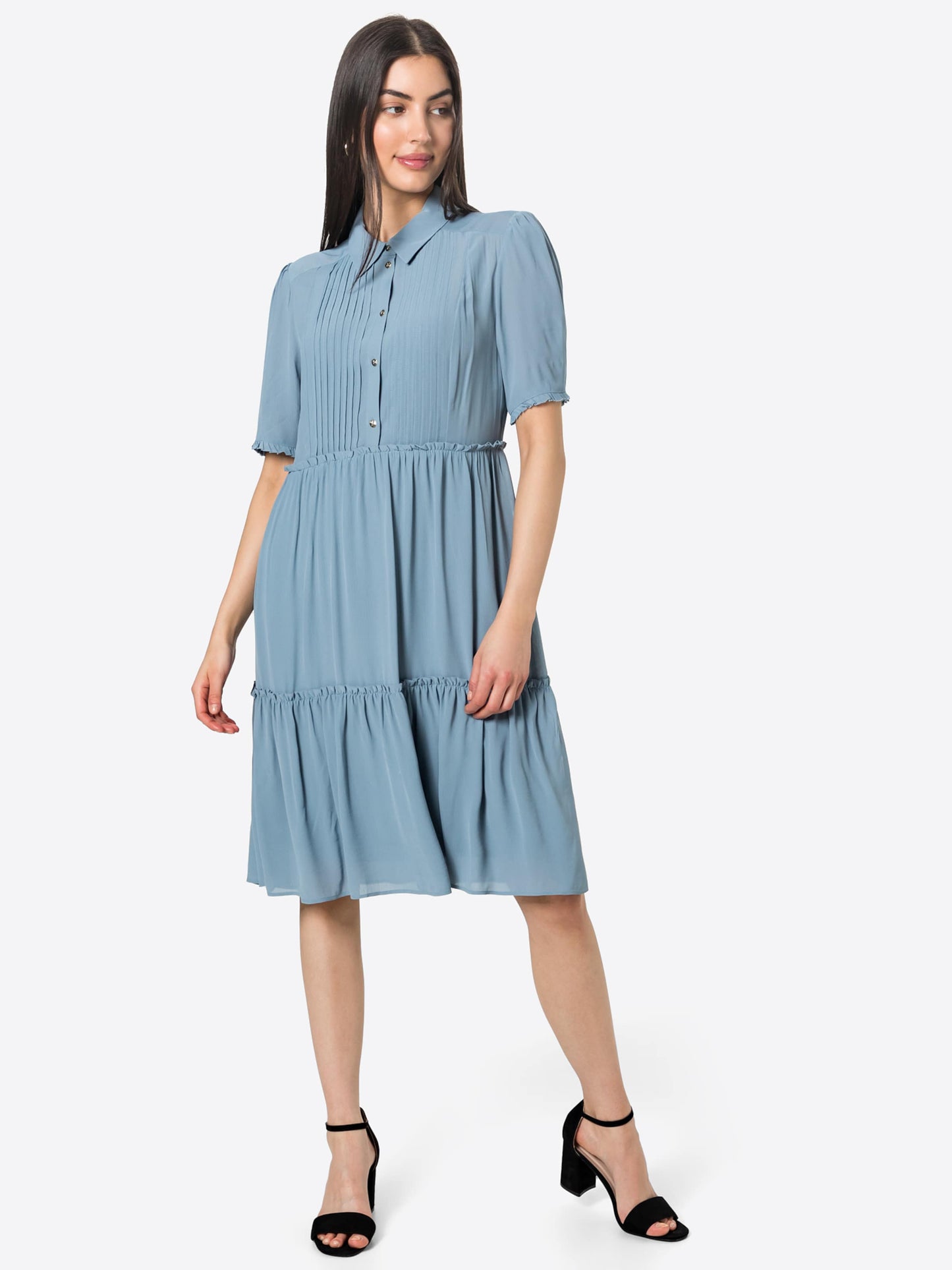 Rich&royal Blousejurken Blousejurk Dames Smoky Blue