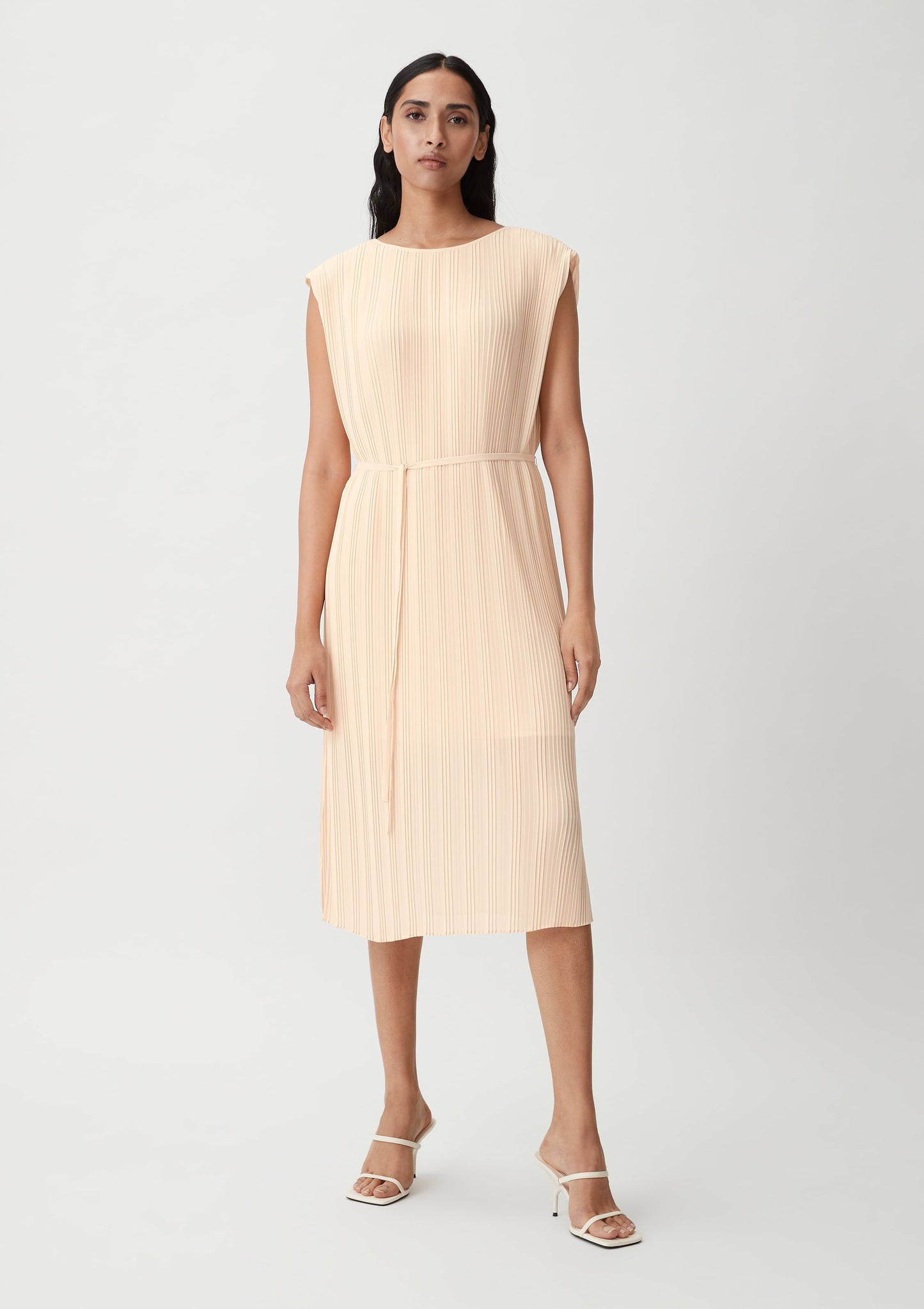 Comma Midi Jurken Jurk Dames Sand