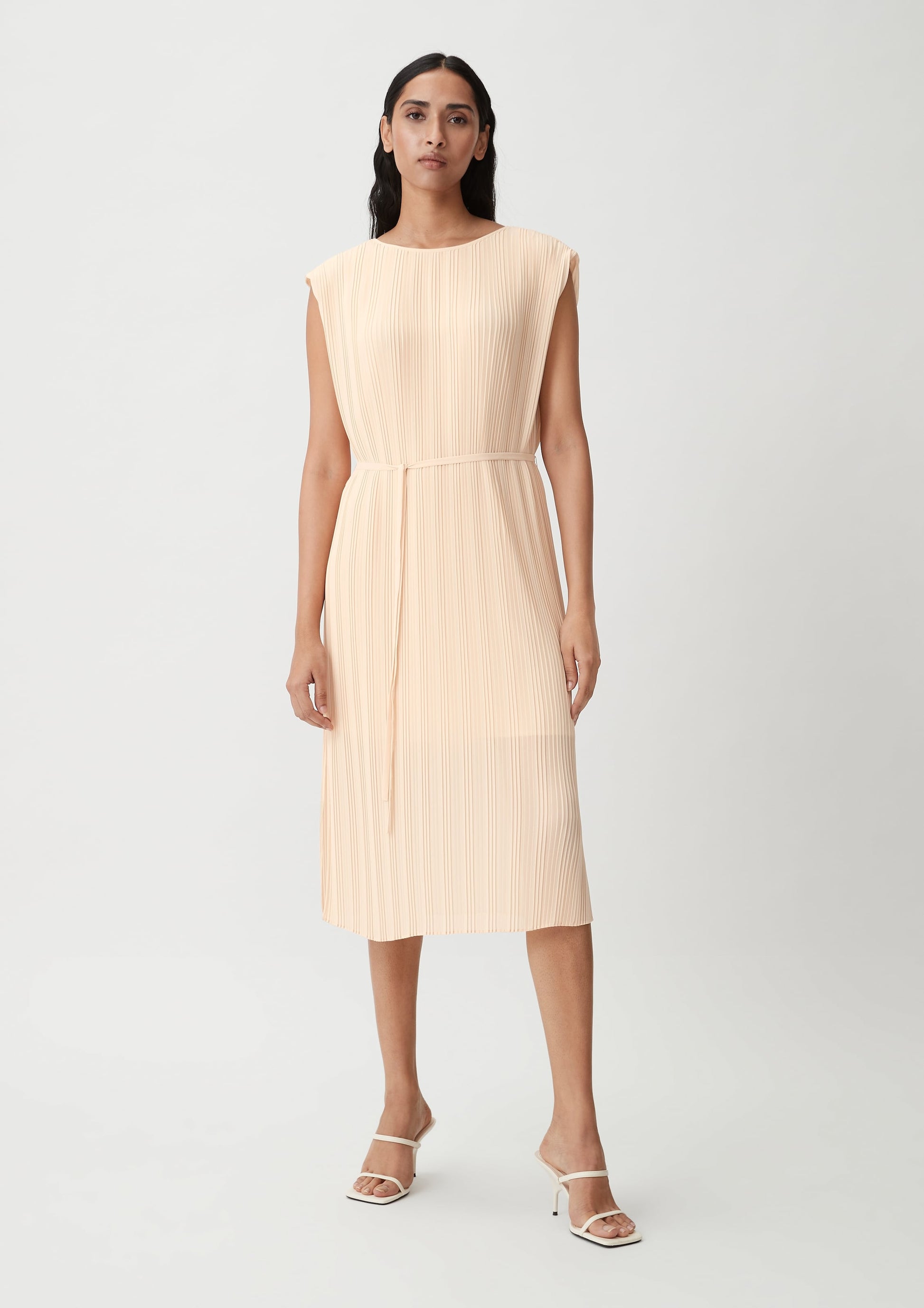 Comma Midi Jurken Jurk Dames Sand