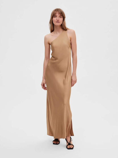 Selected Femme Maxi Jurken Jurk Dames Bruin