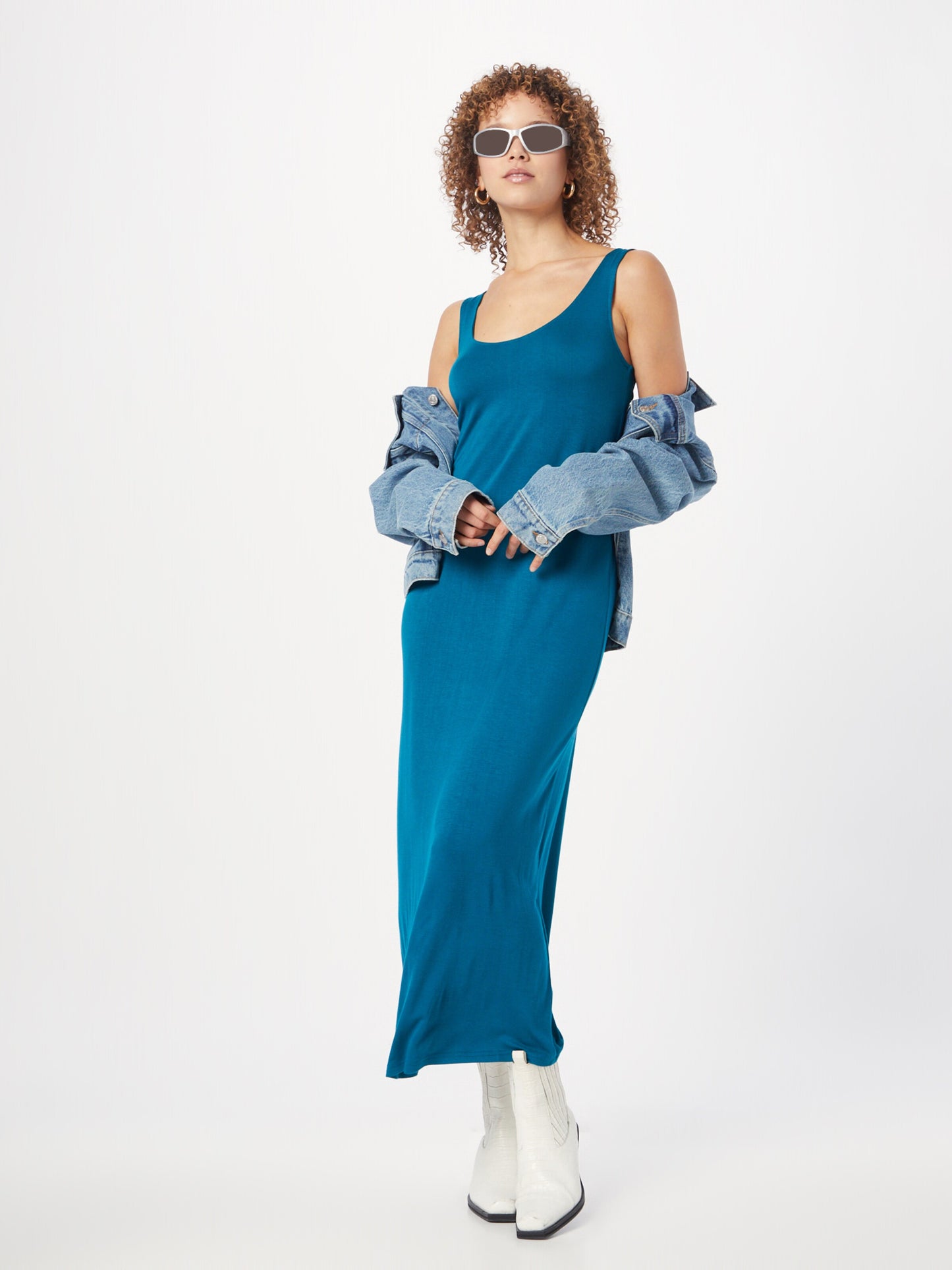 Pieces Maxi Jurken Jurk KALLI Dames Blauw