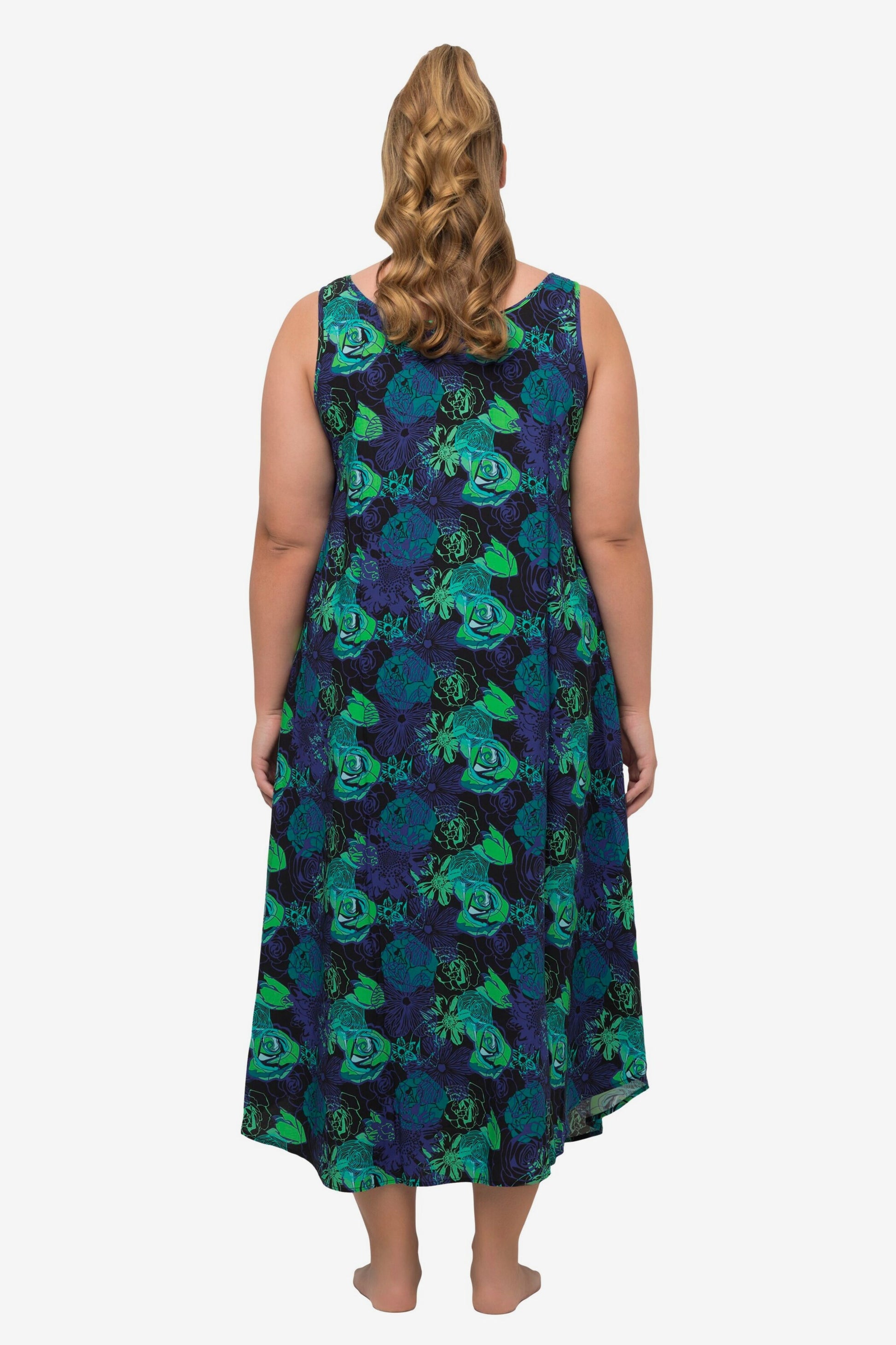 Ulla Popken Strandjurkjes Strandjurk Dames Blauw / Groen / Zwart