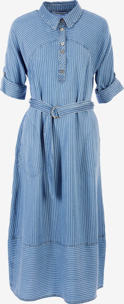 HELMIDGE Midi Jurken Jurk Dames Blauw / Wit