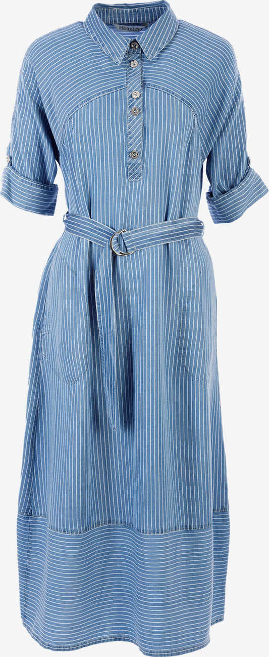 HELMIDGE Midi Jurken Jurk Dames Blauw / Wit