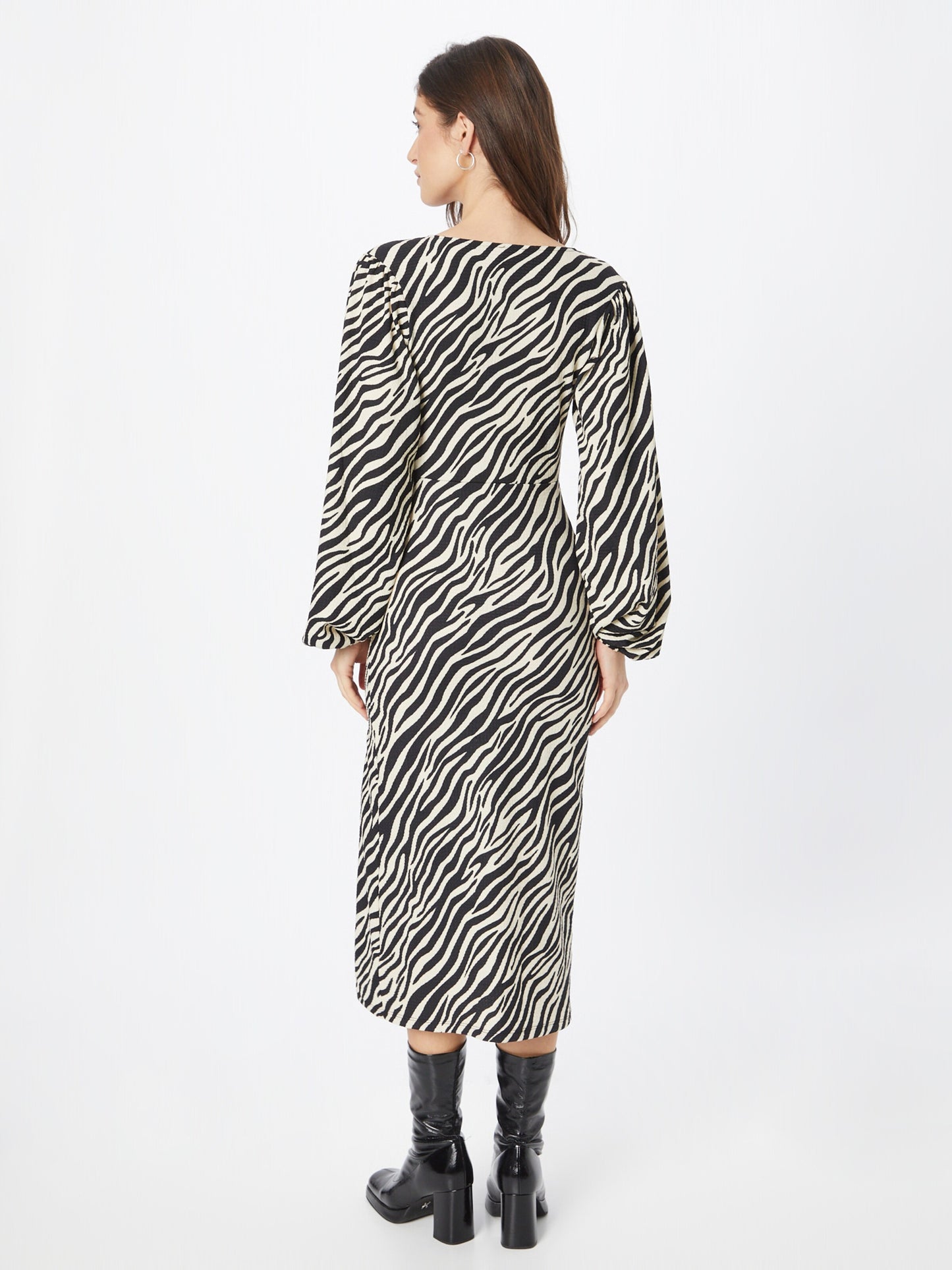 RIVER ISLAND Midi Jurken Jurk Dames Zwart / Wit