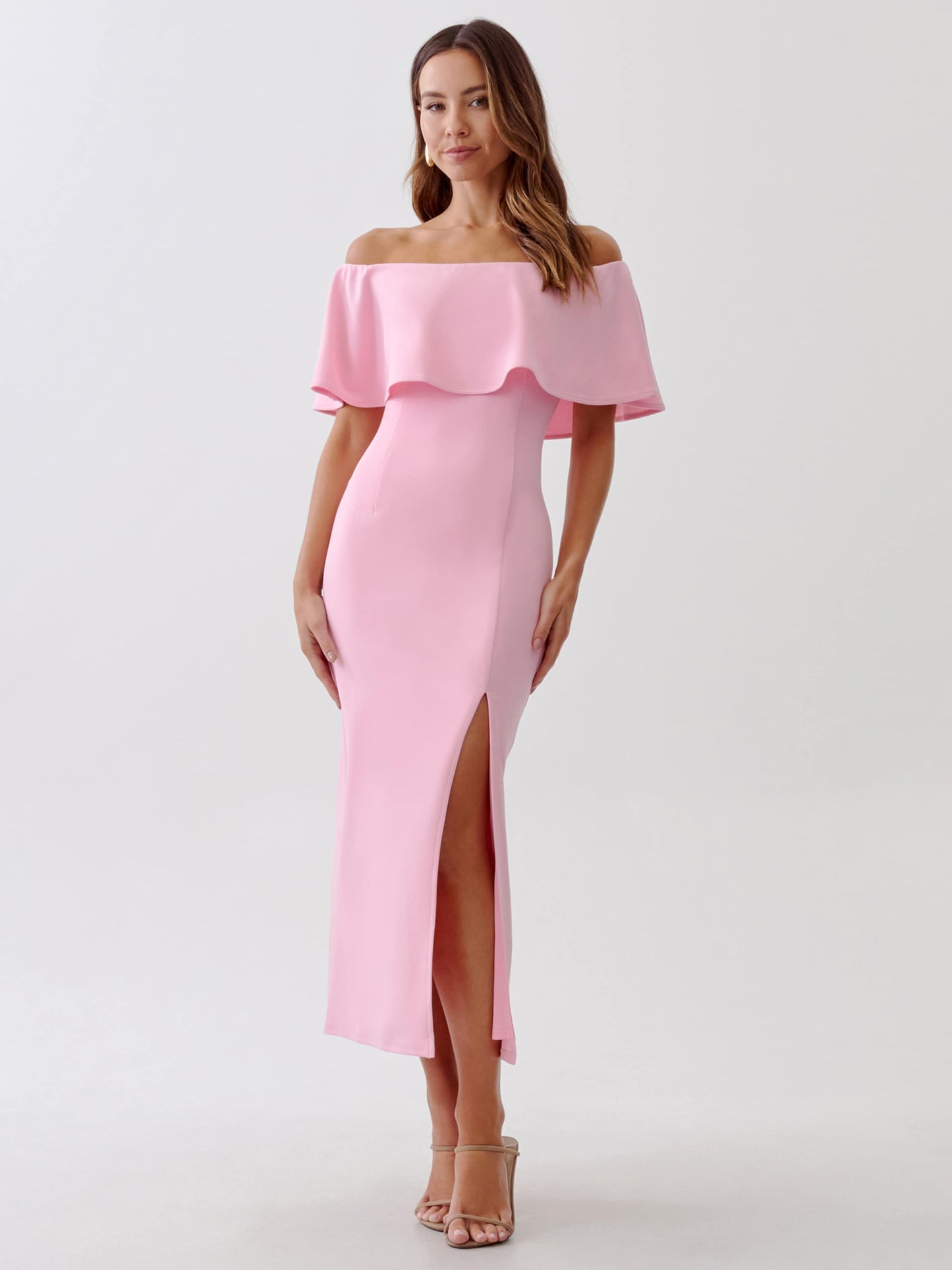 Tussah Midi Jurken Jurk ELLY Dames Pink
