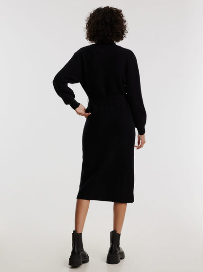 EDITED Midi Jurken Jurk Silvie Dames Zwart