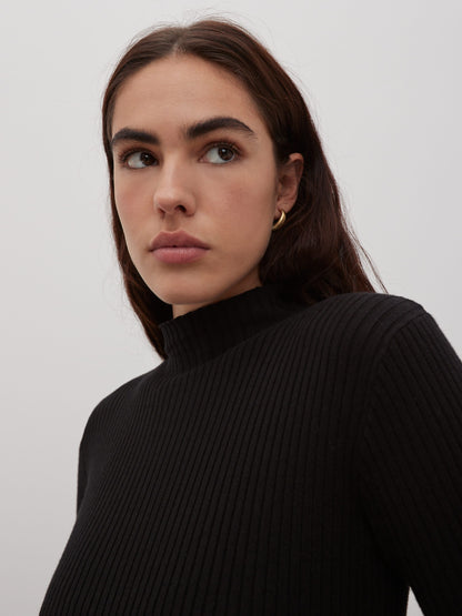 EDITED Midi Jurken Jurk Hada Dames Zwart