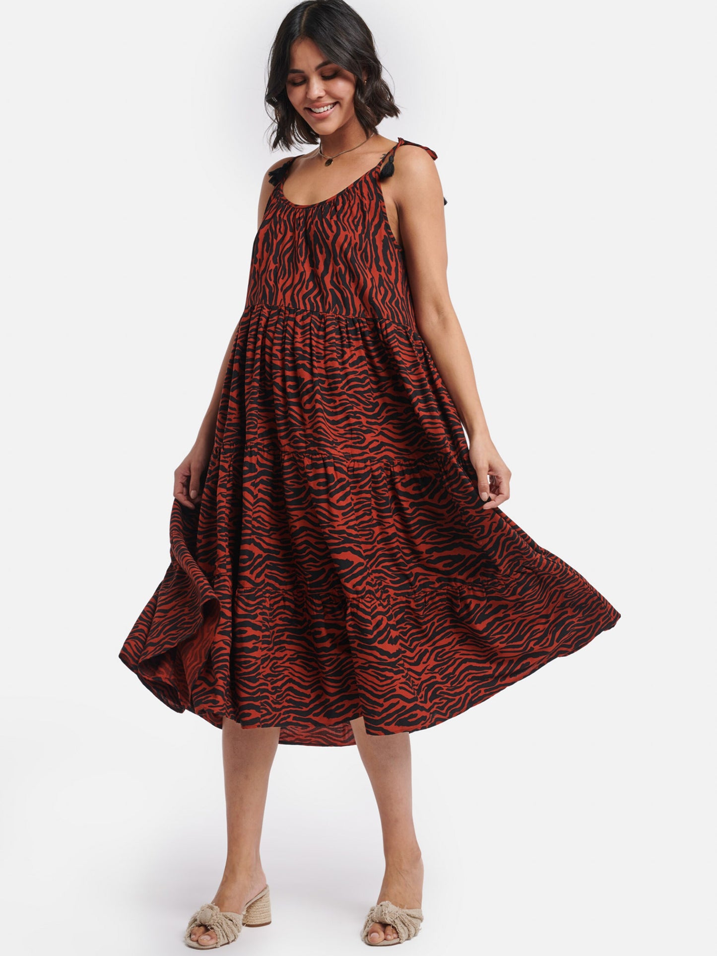 Shiwi Strandjurkjes Strandjurk Dames Donkerrood / Zwart