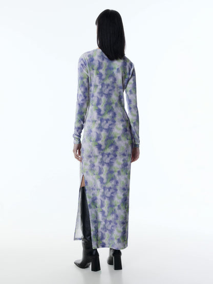 EDITED Maxi Jurken Jurk Ubon Dames Grijs / Lila