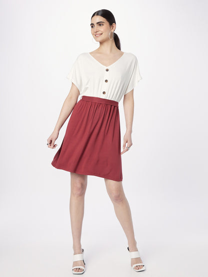 About You Mini Jurken Jurk Helga Dames Roestrood / Wit