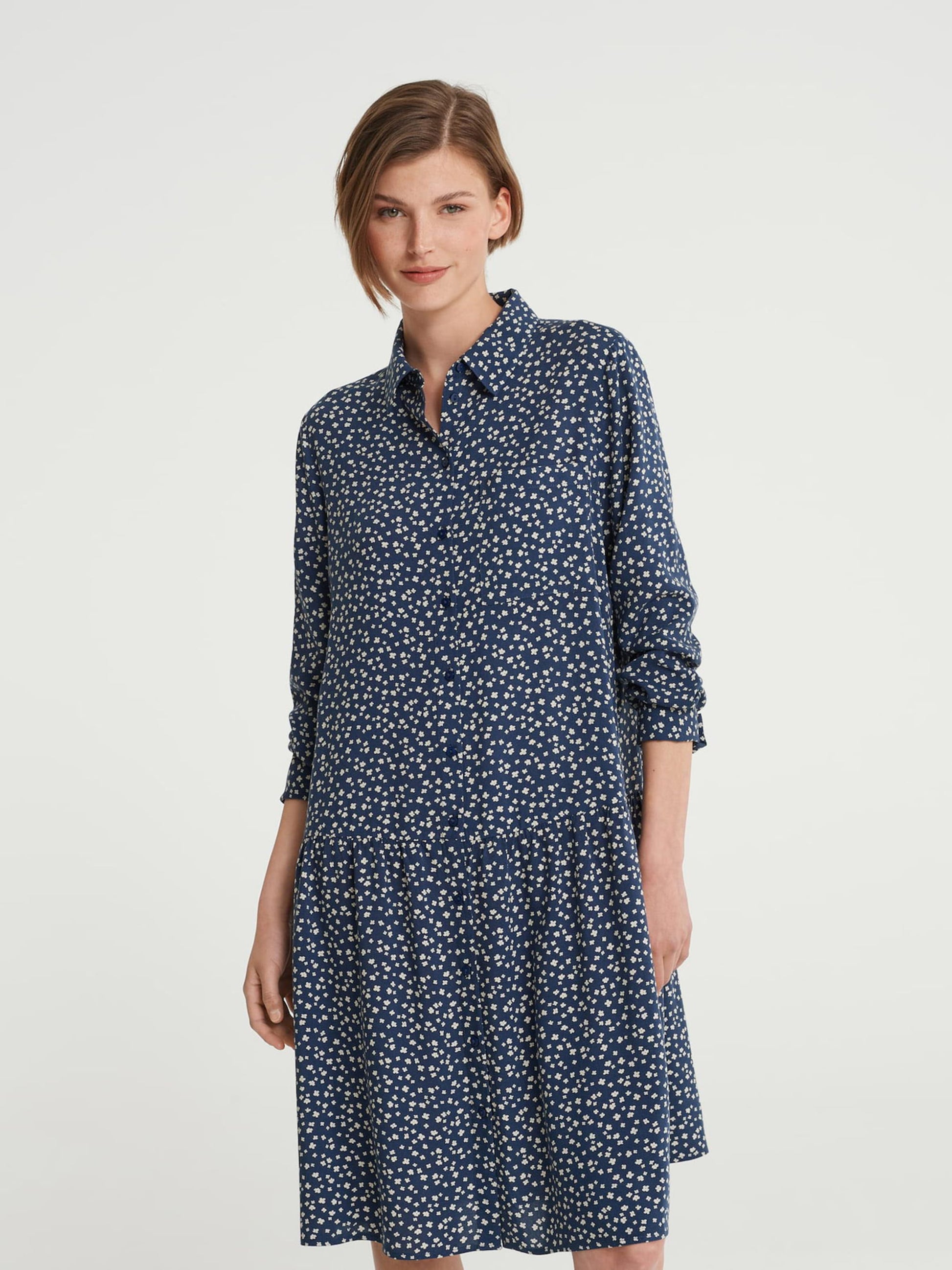 OPUS Blousejurken Blousejurk Wilio Dames Donkerblauw