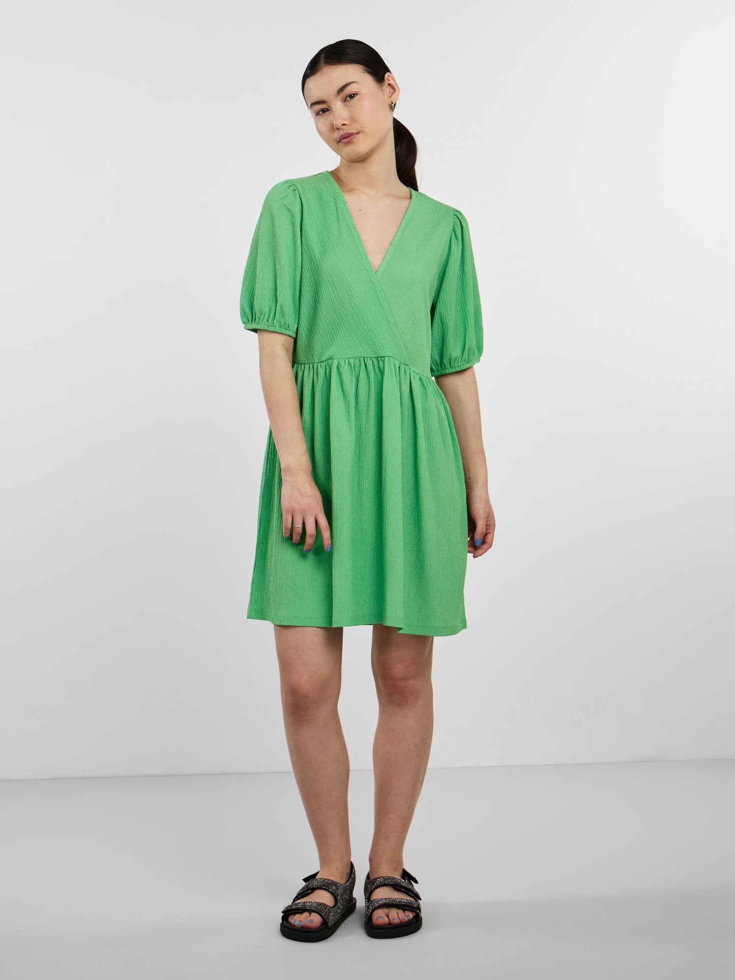 Pieces Mini Jurken Jurk Luna Dames Grasgroen
