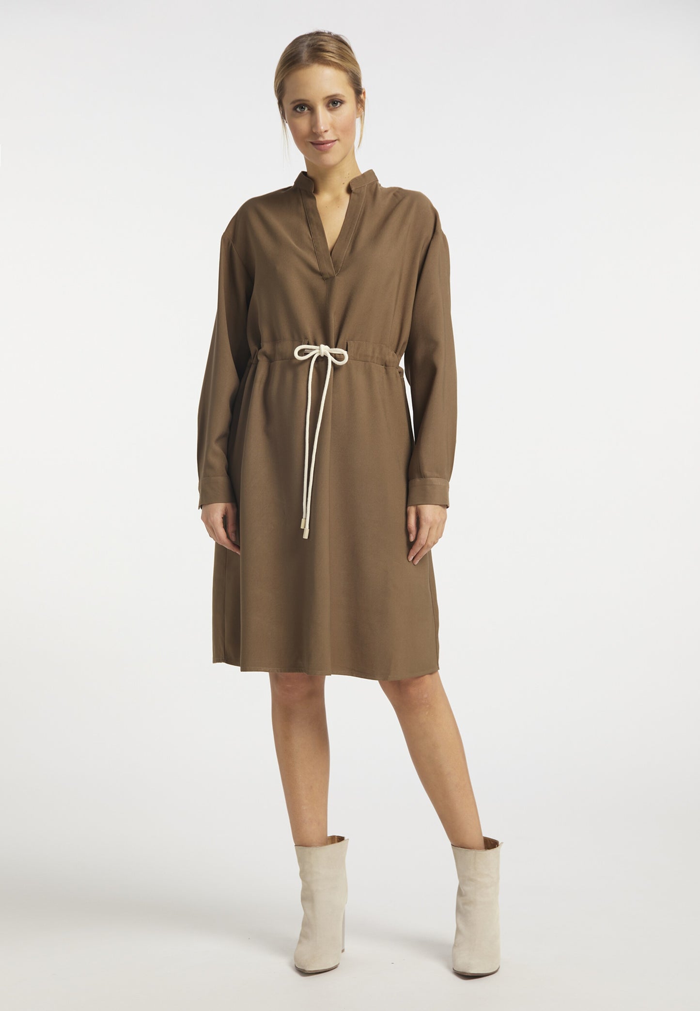 DreiMaster Vintage Mini Jurken Jurk Dames Lichtbruin
