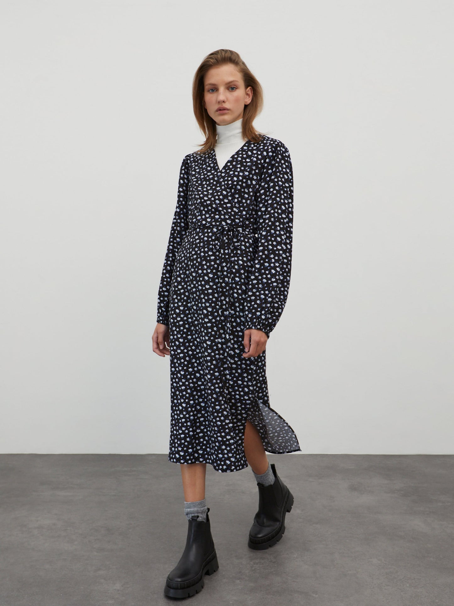 EDITED Midi Jurken Jurk Alene Dames Donkerblauw