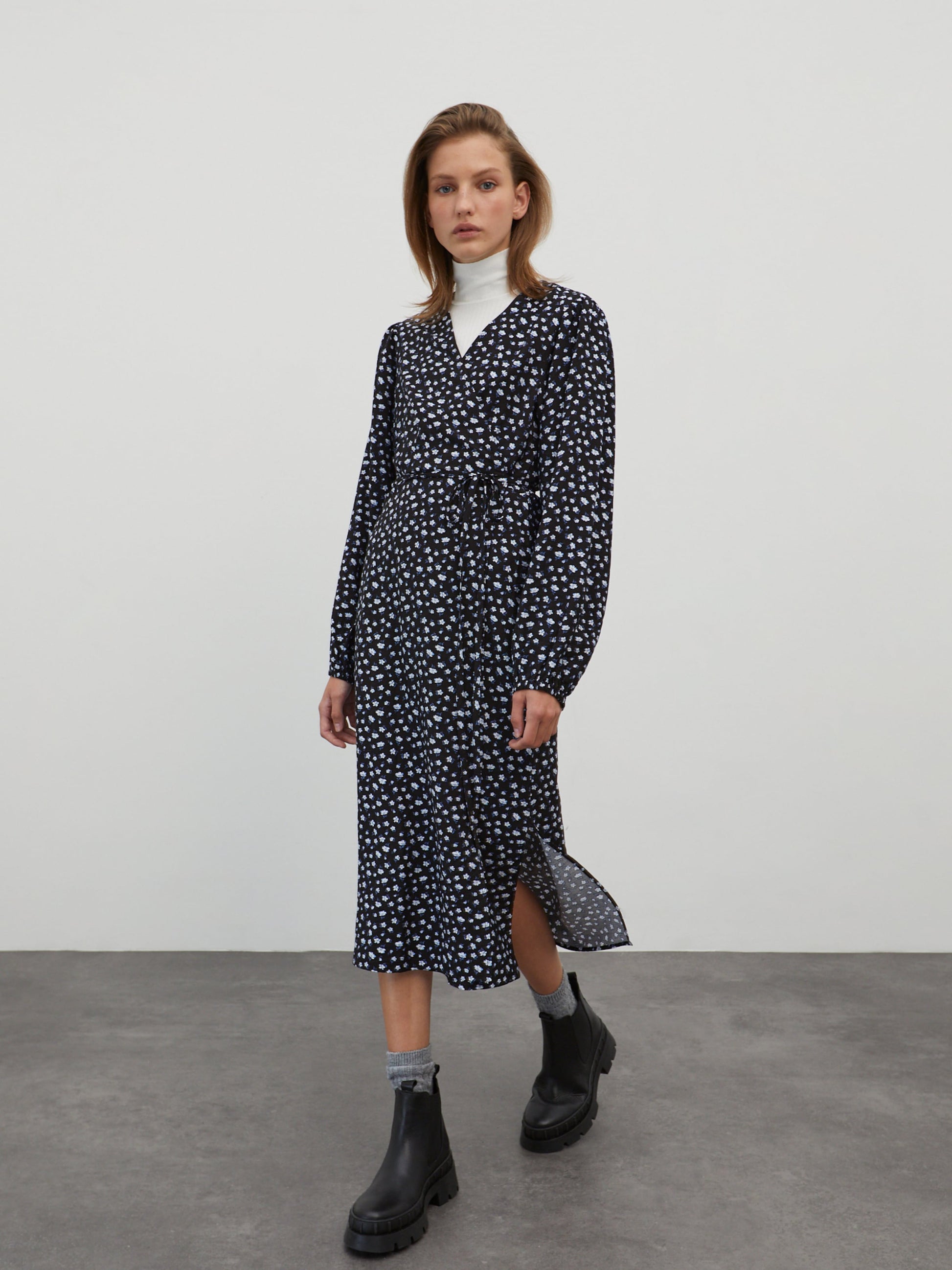 EDITED Midi Jurken Jurk Alene Dames Donkerblauw