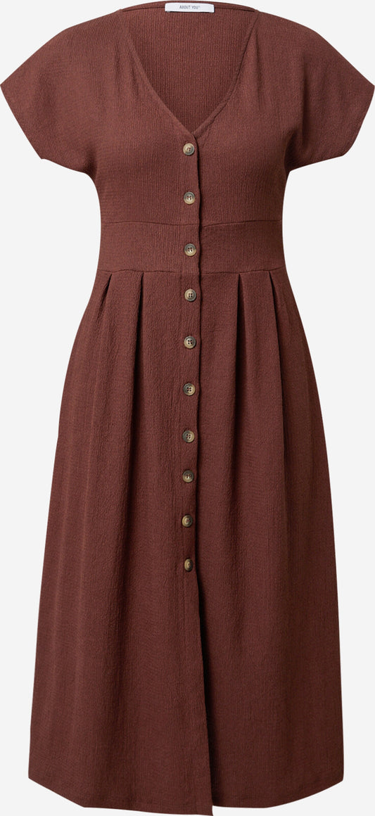 About You Midi Jurken Jurk Johanna Dames Roestrood