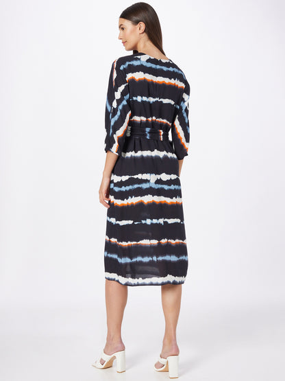 Taifun Midi Jurken Jurk Dames Marine / Lichtblauw